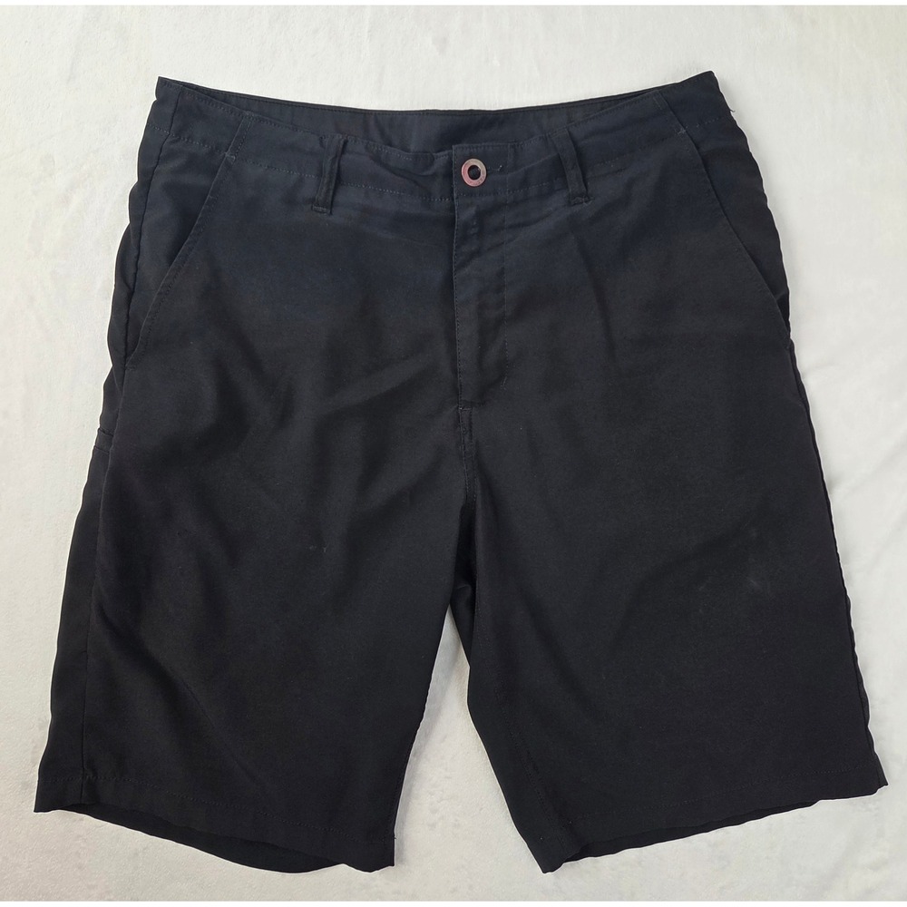 Volcom Shorts Men 32 Black Hybrid Chino Solid Excellent